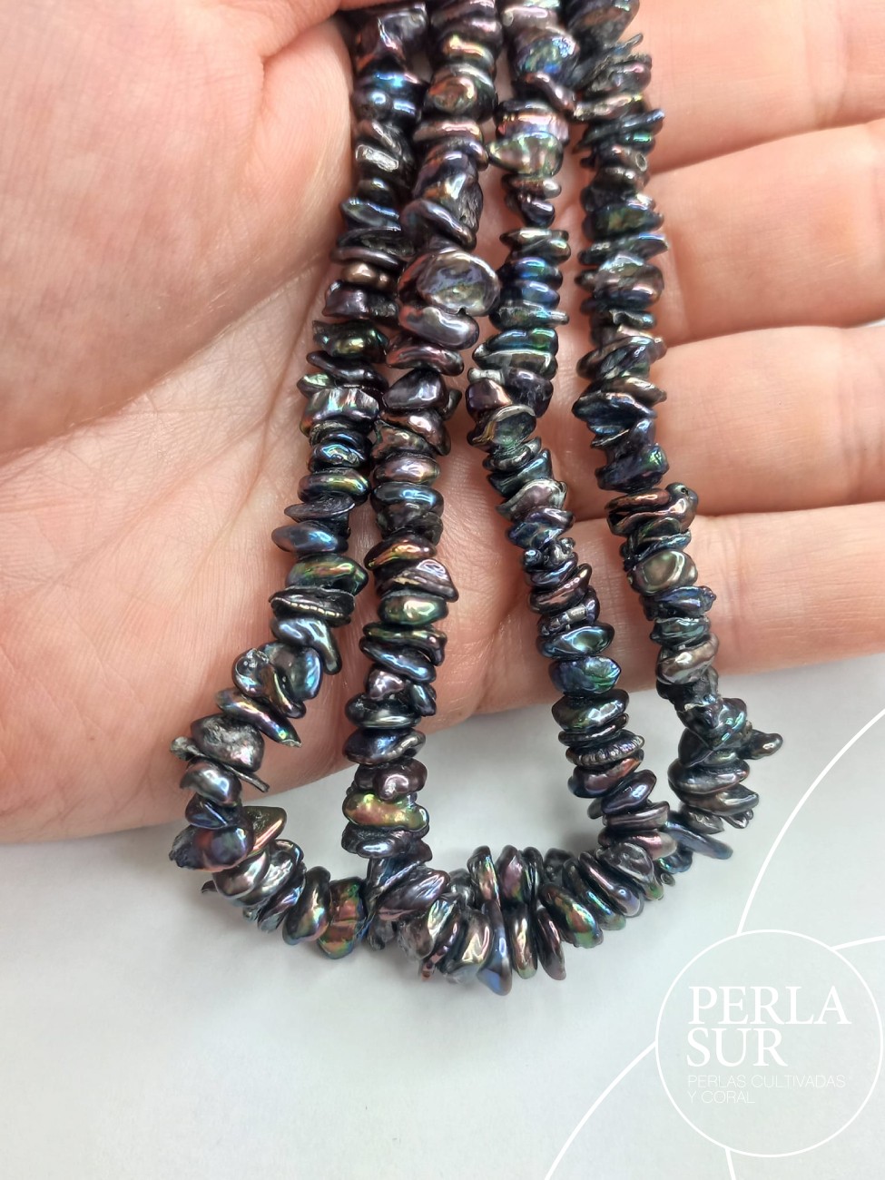 Hilo perla keshi 7mm peacock