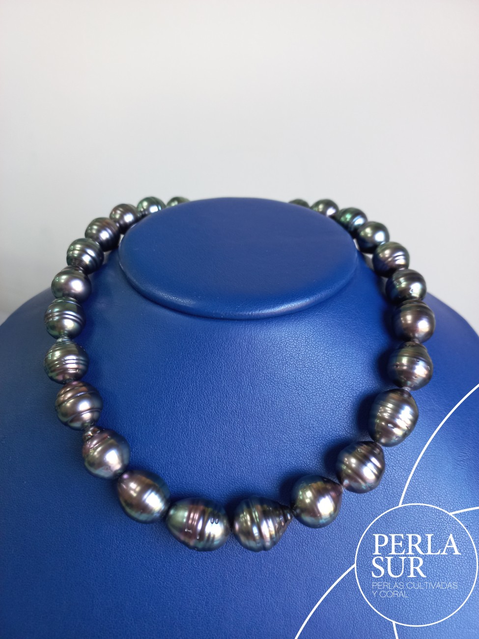 Collar Tahití 12x14'3mm Barroca Perilla Círculos