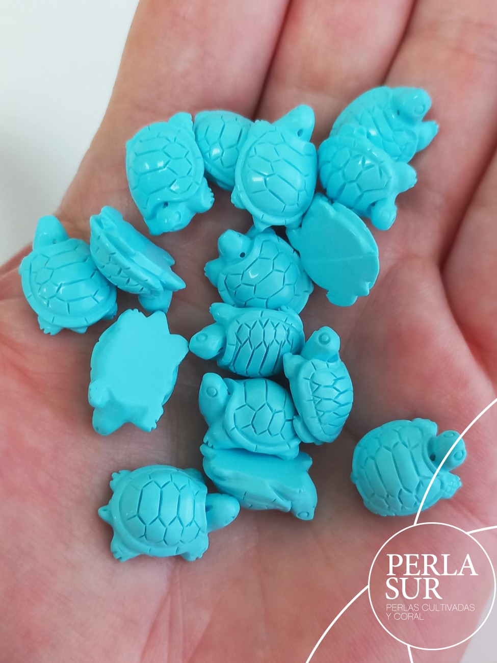 Tortugas 12x16mm turquesa reconstituída