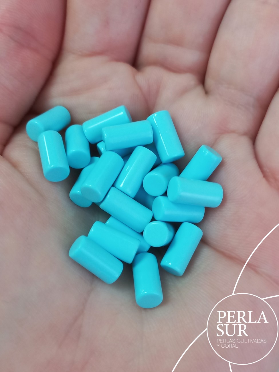 Tubo 5X10mm Entero Turquesa Reconstituída