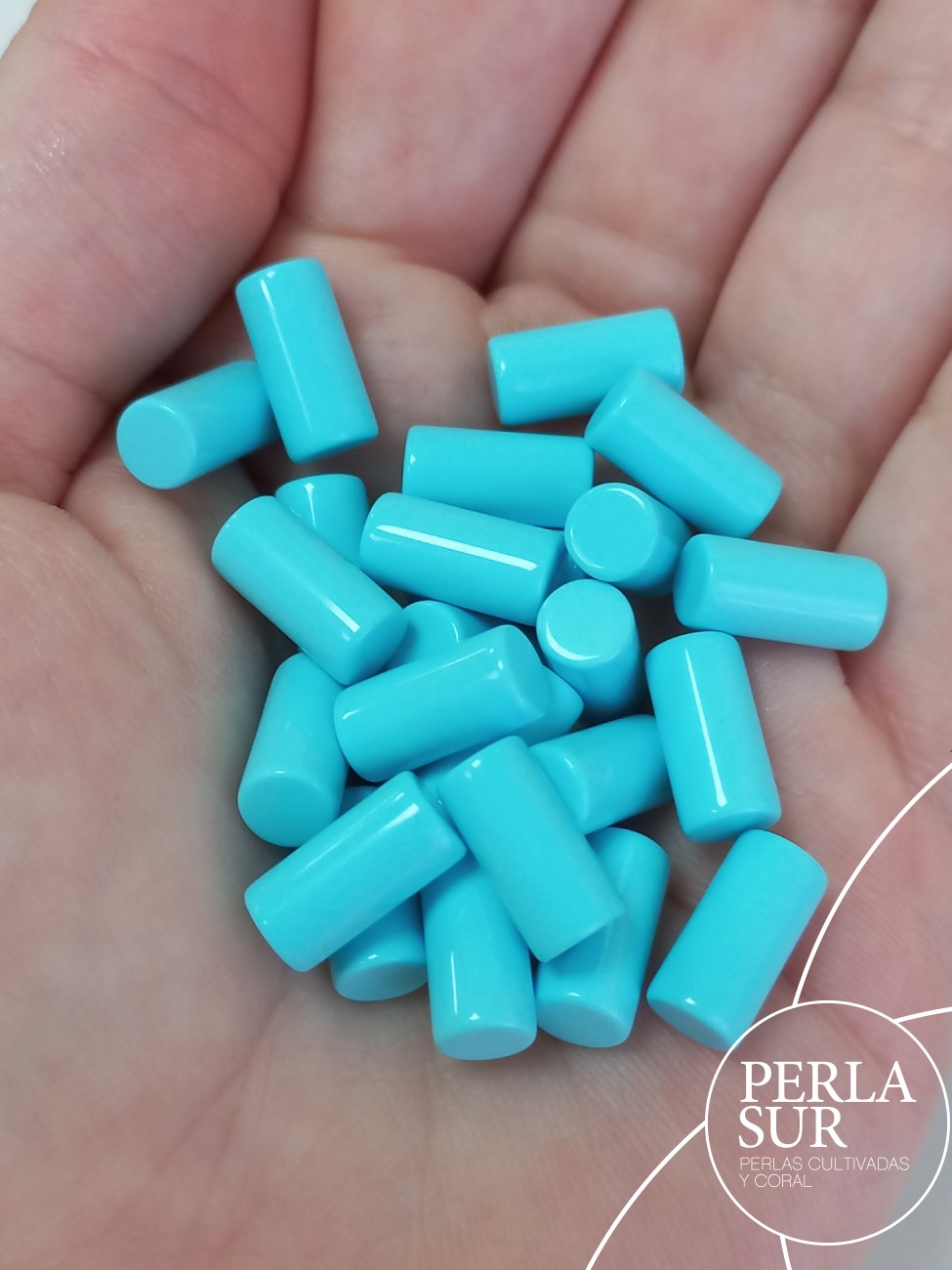 Tubo 6x12mm Entero Turquesa Reconstituída