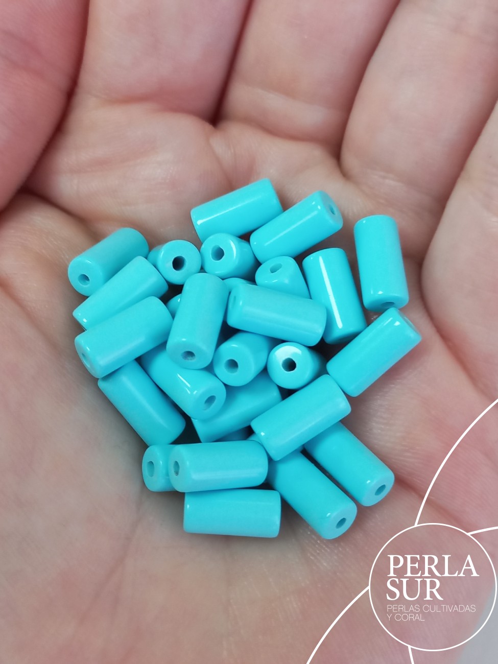 Tubo 5x10mm Pasado Turquesa Reconstituída