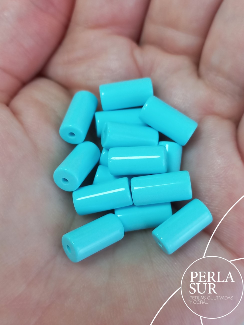 Tubo 6x12mm Pasado Turquesa Reconstituída