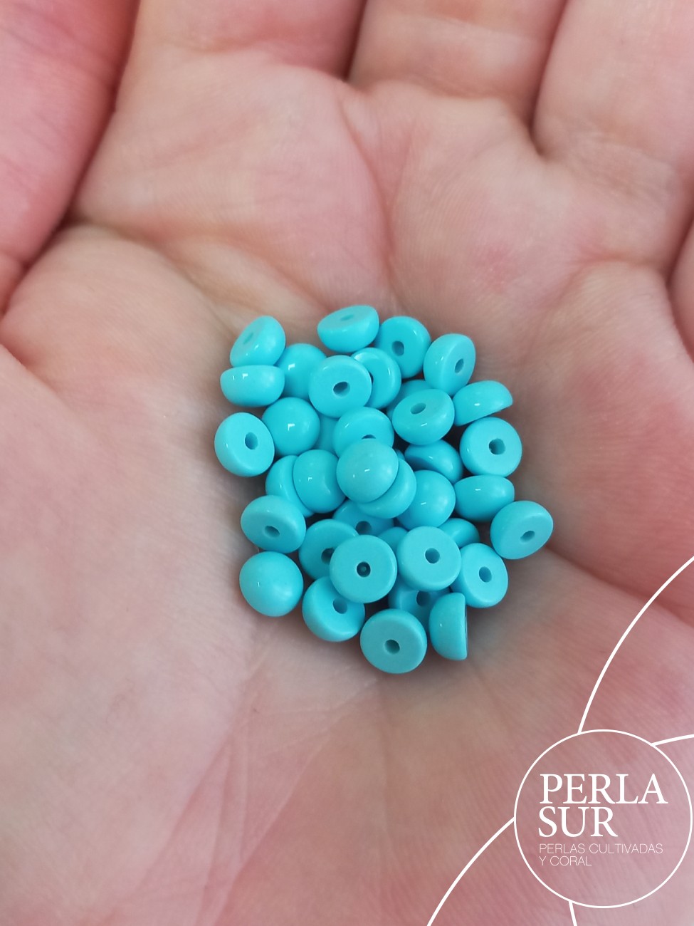 Botón 4mm 1/2T Turquesa Reconstituída