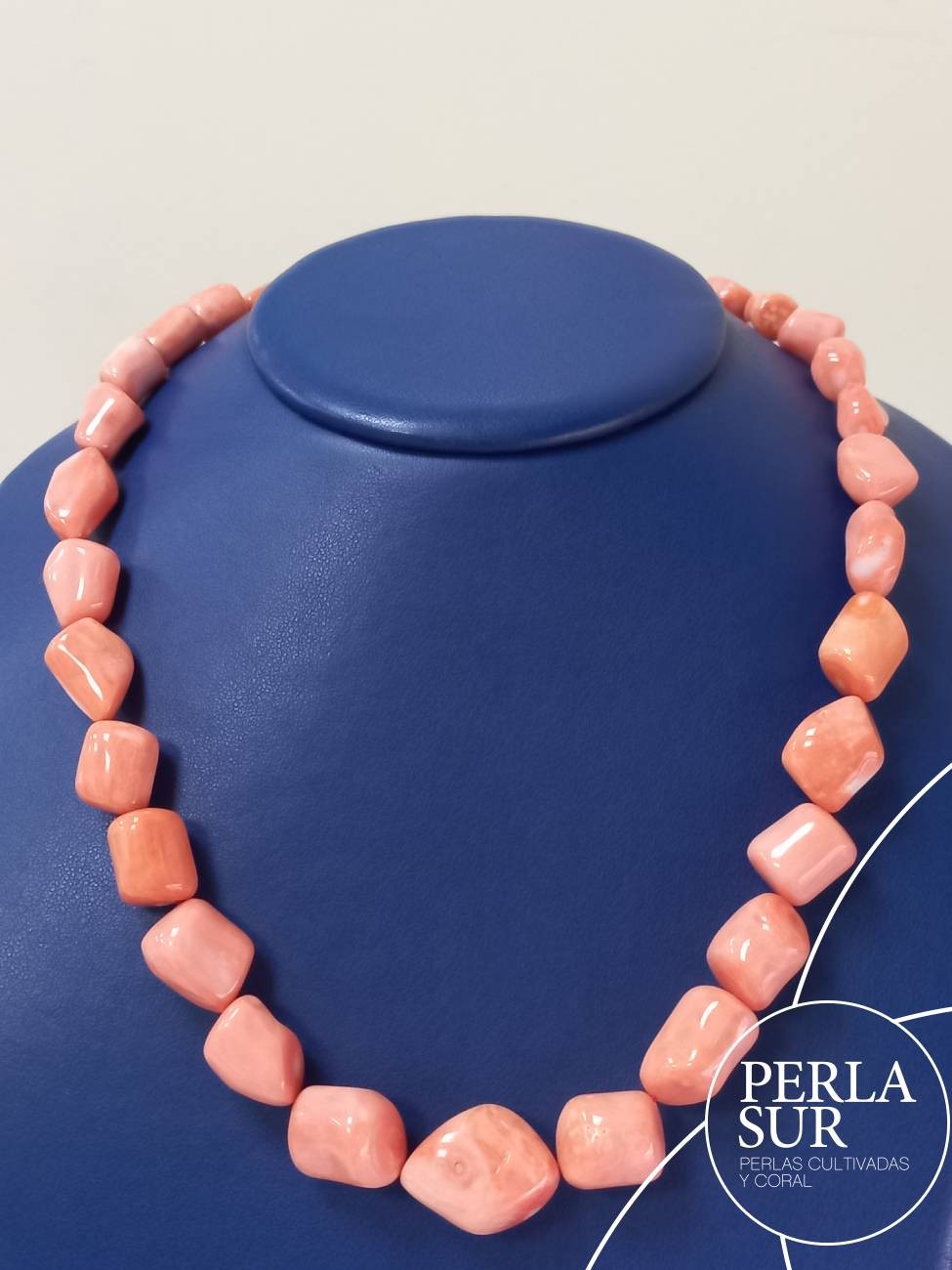 Collar barroco 7-18mm coral japonés 54cm