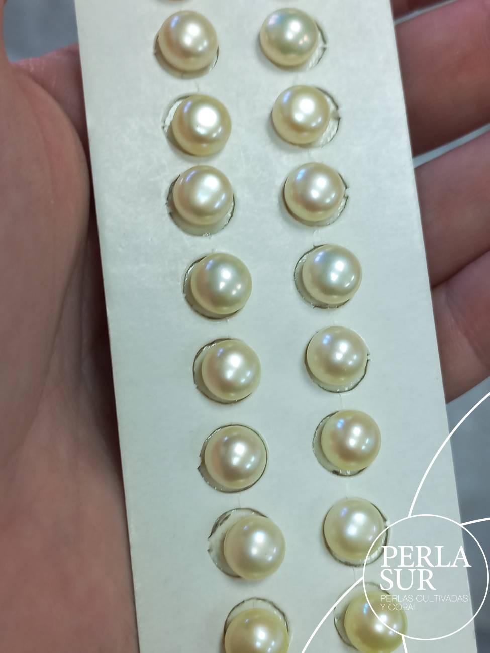 Pareja perla Botón 7'5-8mm 1/2t Golden