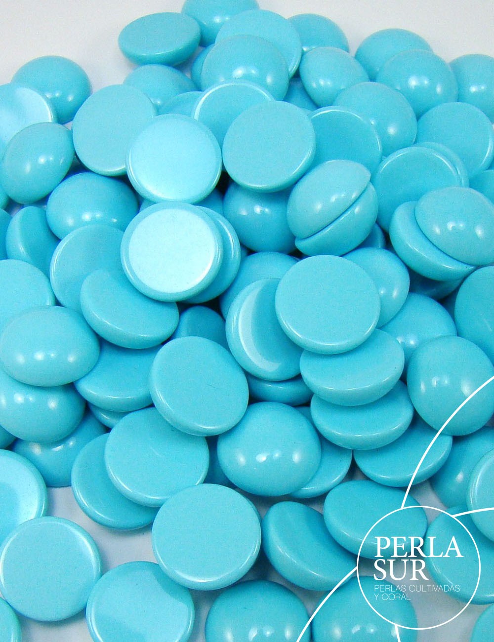 Cabuchón redondo 12mm turquesa reconstituída