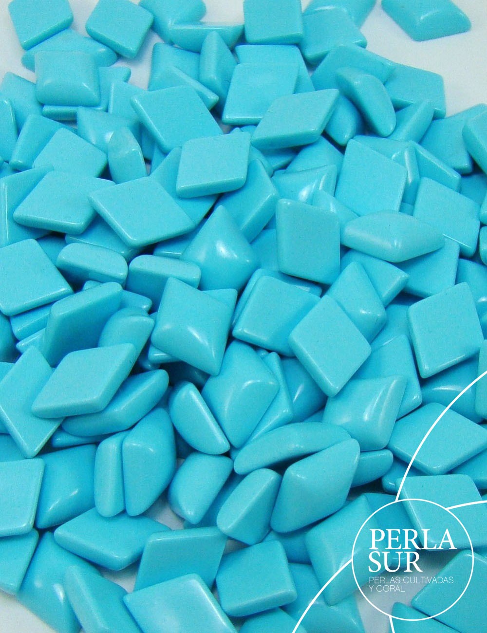 Cabuchón rombo 8x11mm turquesa reconstituída