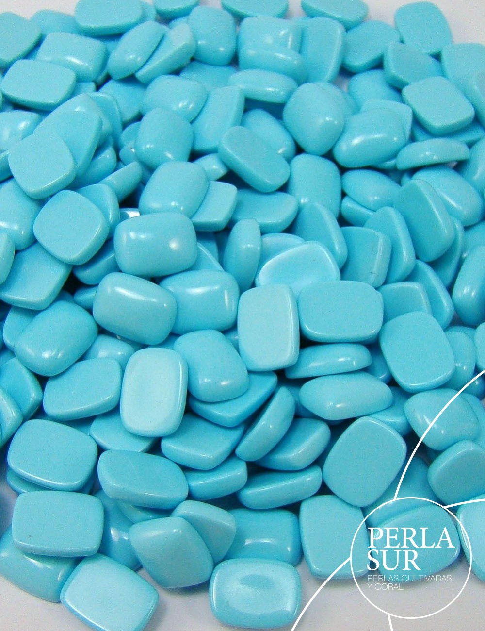 Cabuchón antik 6x8mm turquesa reconstituída