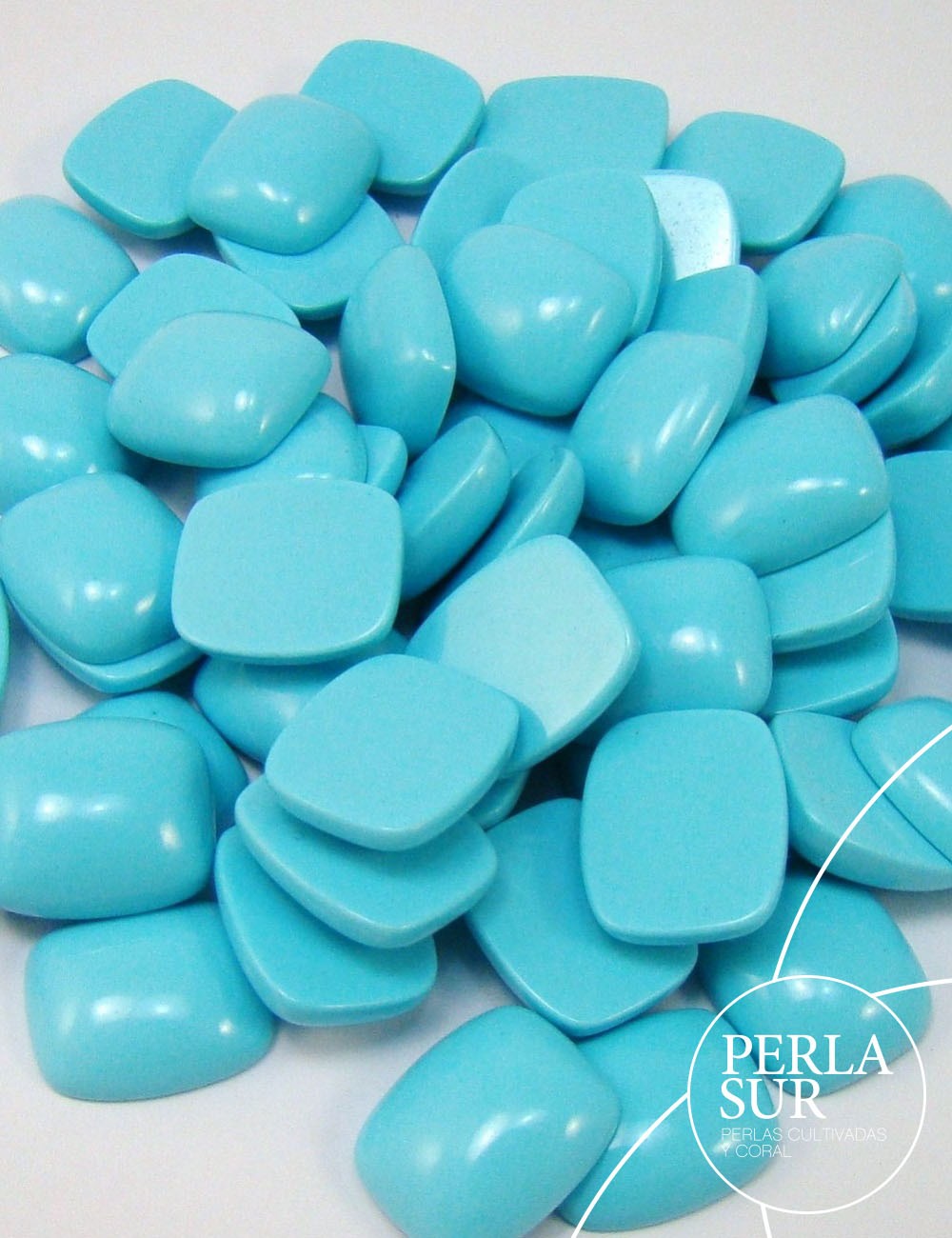 Cabuchón antik 10x12mm turquesa reconstituída