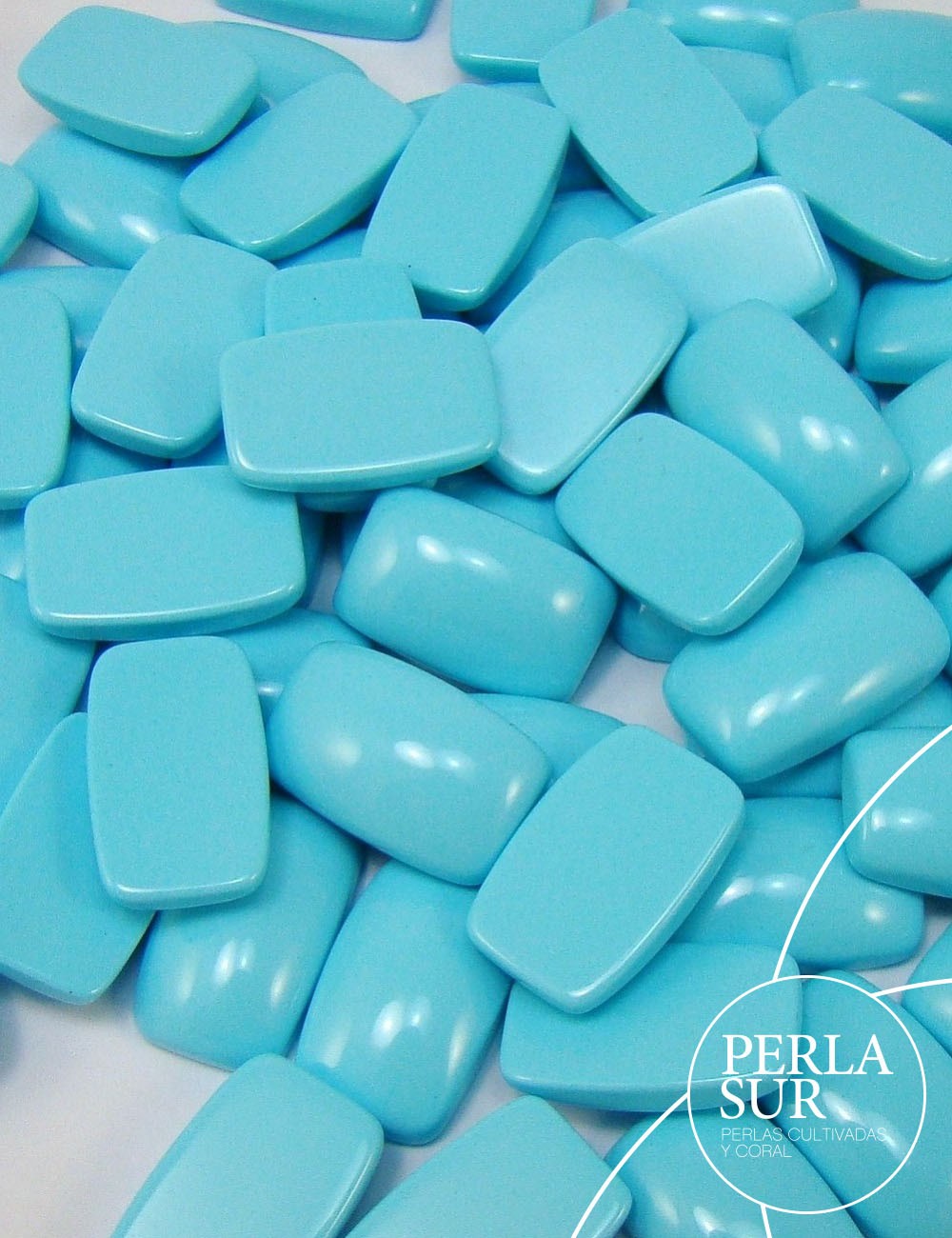 Cabuchón antik 10x16mm turquesa reconstituída