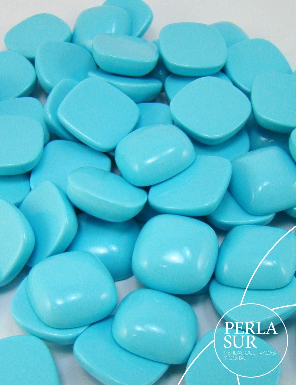 Cabuchón antik 8mm turquesa reconstituída