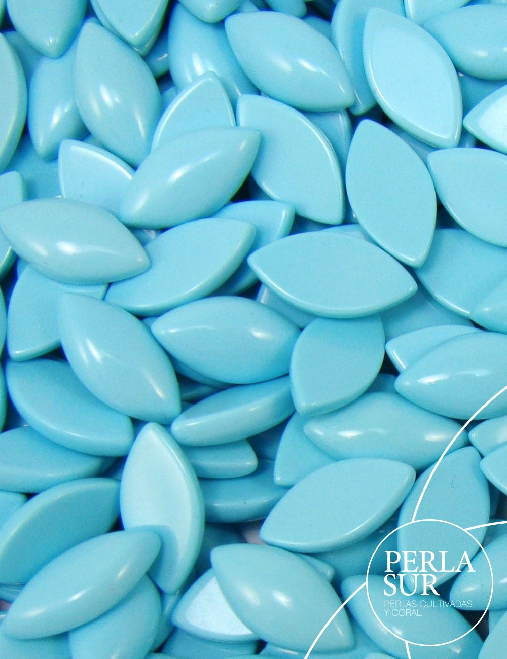 Cabuchón marquise 6x12mm turquesa