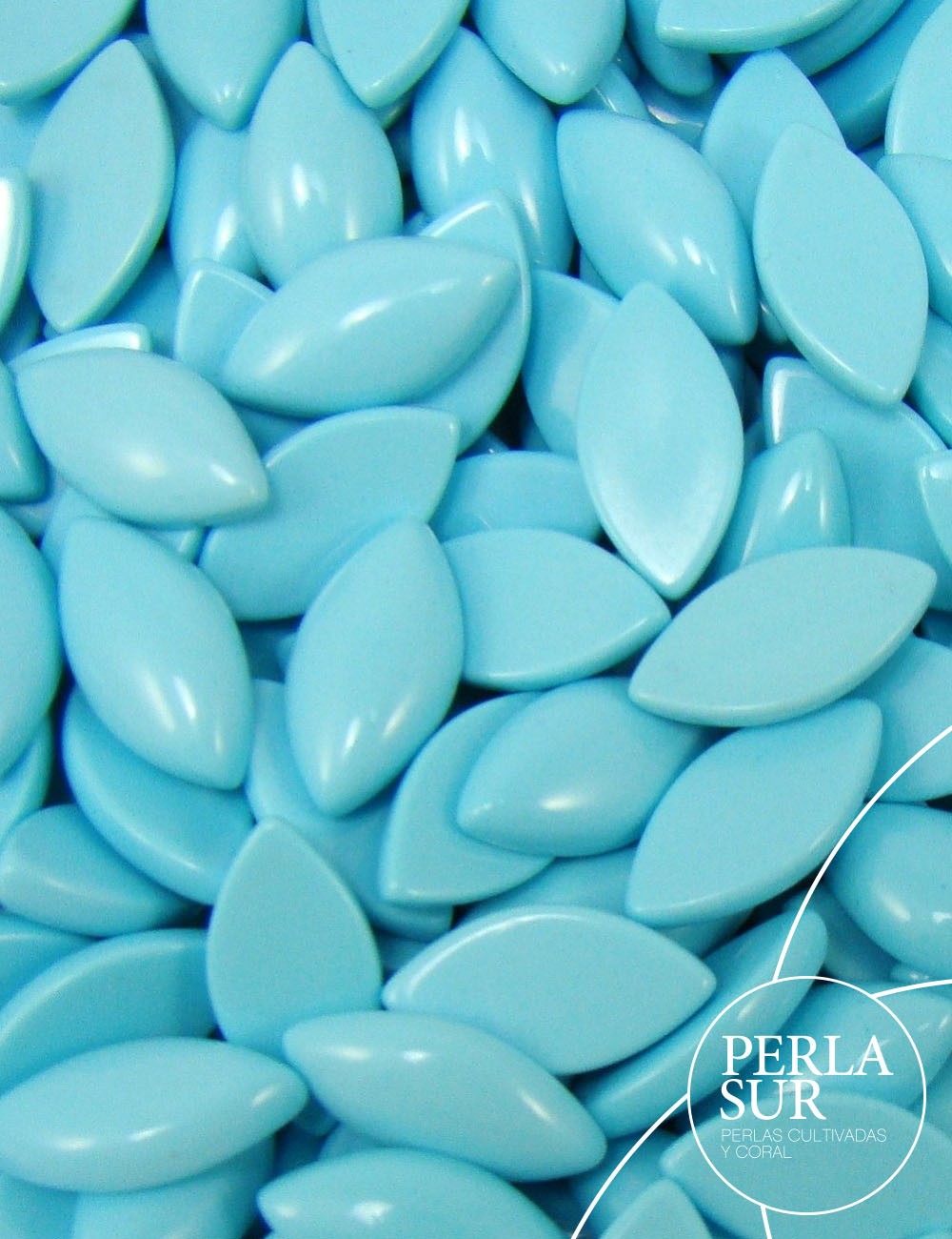 Cabujón 5x10mm Marquise Turquesa Reconstituída