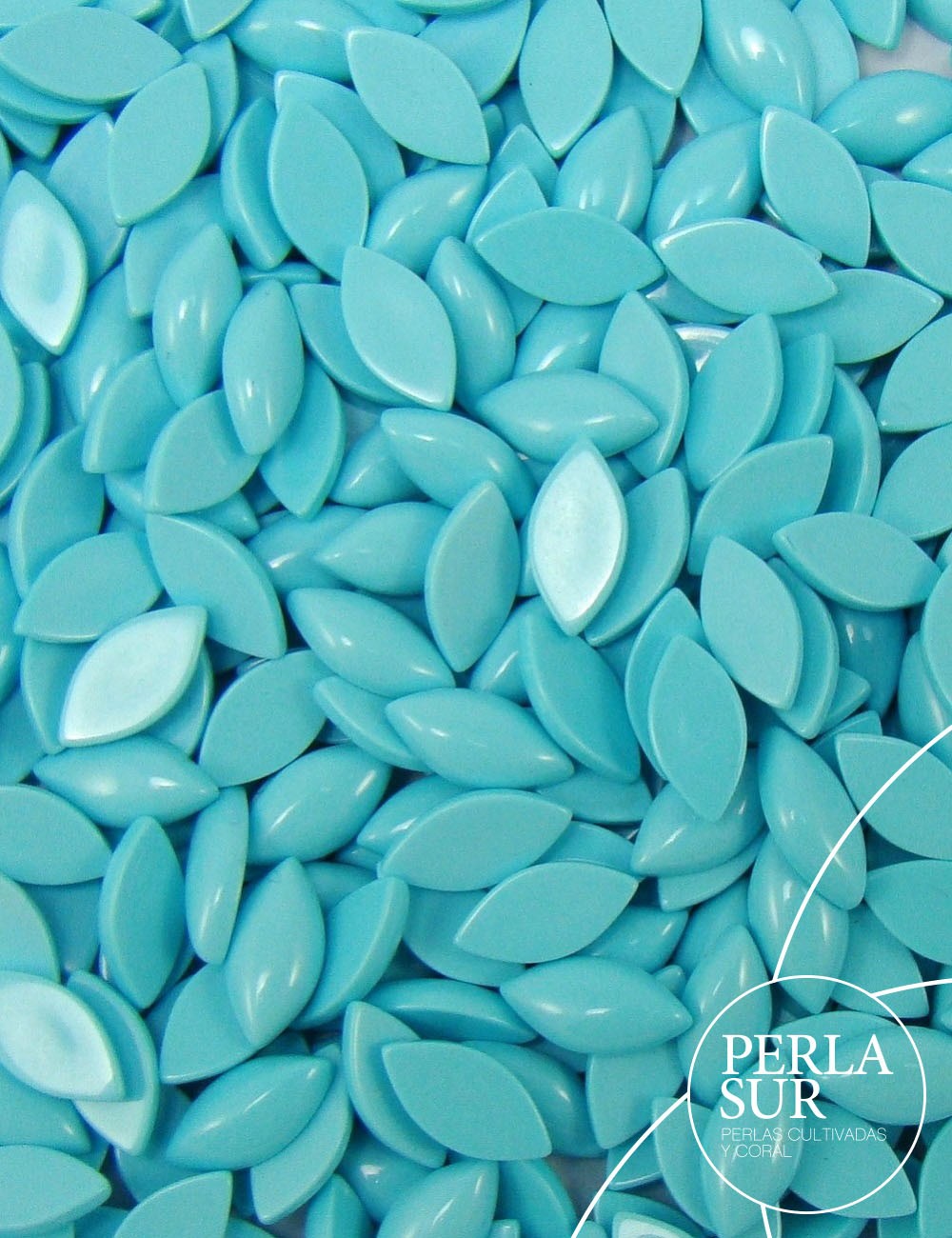 Cabuchón marquise 4x8mm turquesa