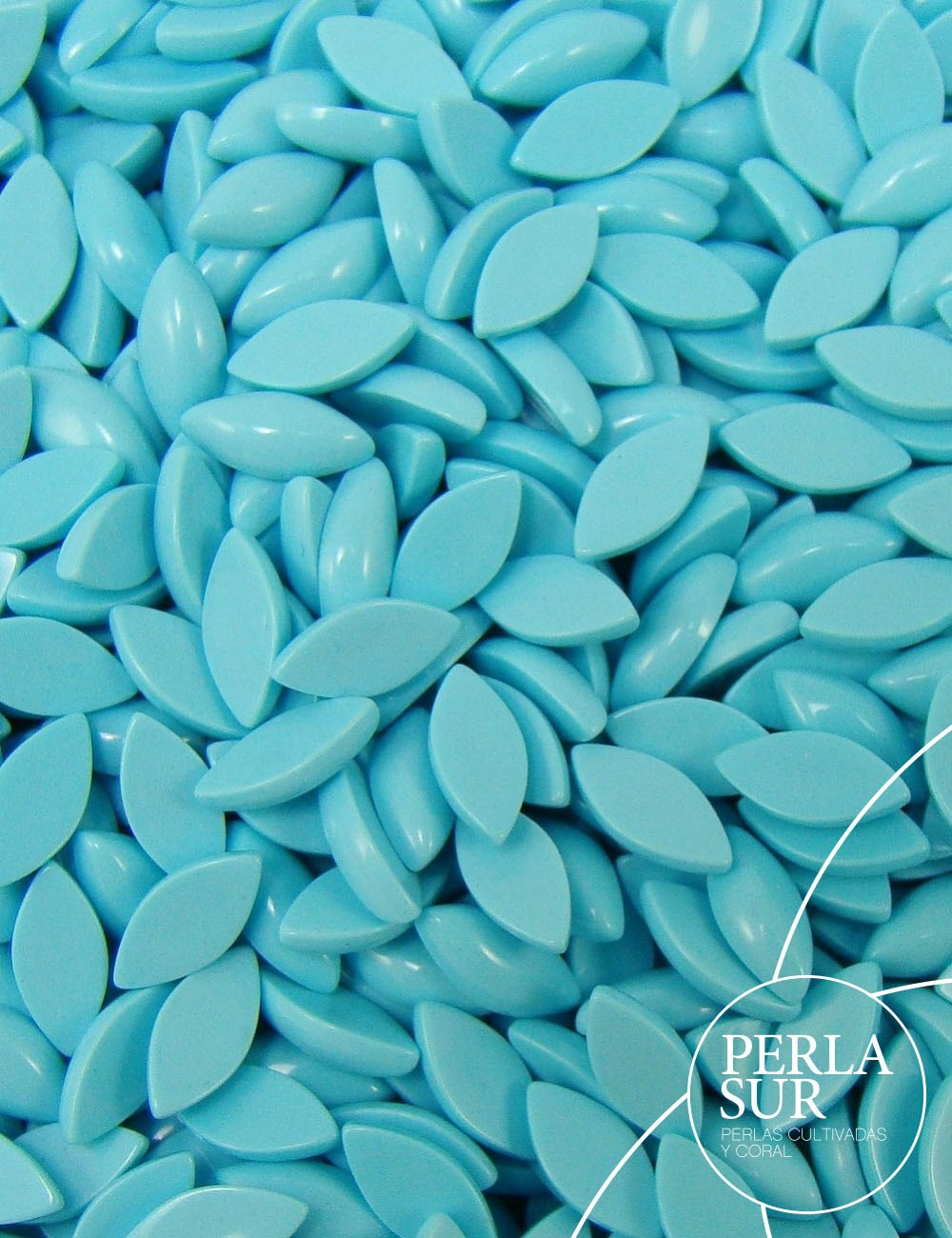 Cabuchón marquise 3x6mm turquesa