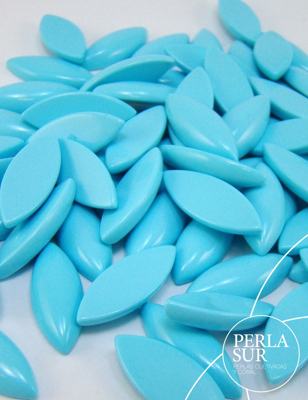 Cabuchón marquise 7x18mm turquesa