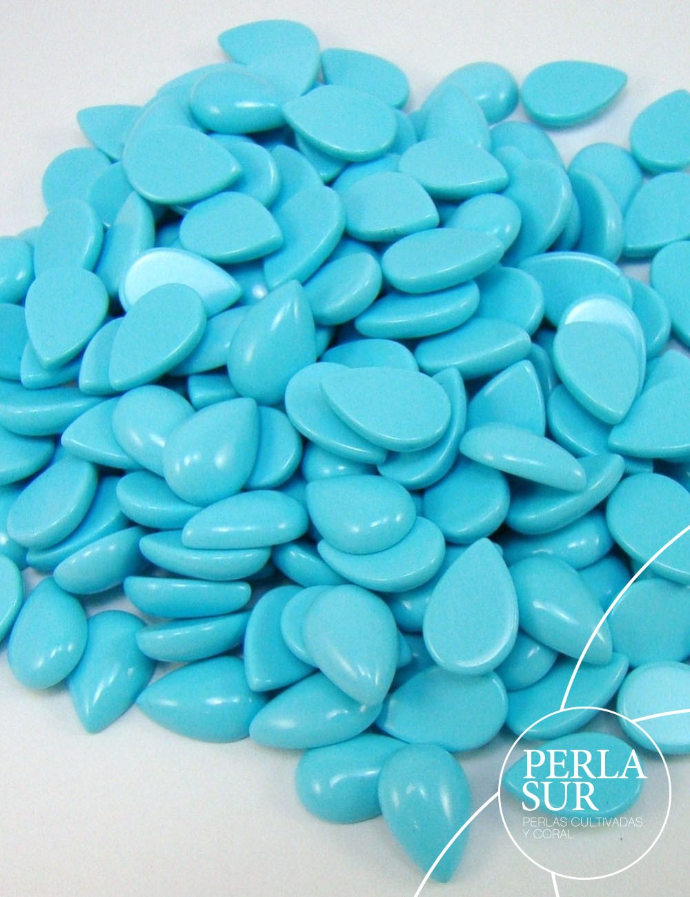 Cabuchón lágrima 6x10mm turquesa