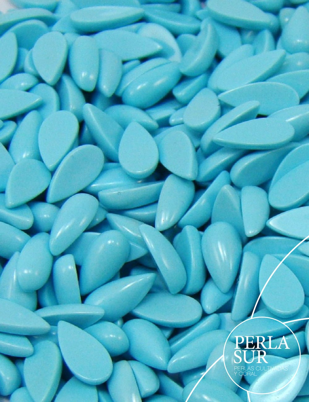 Cabuchón lágrima 3x6mm turquesa