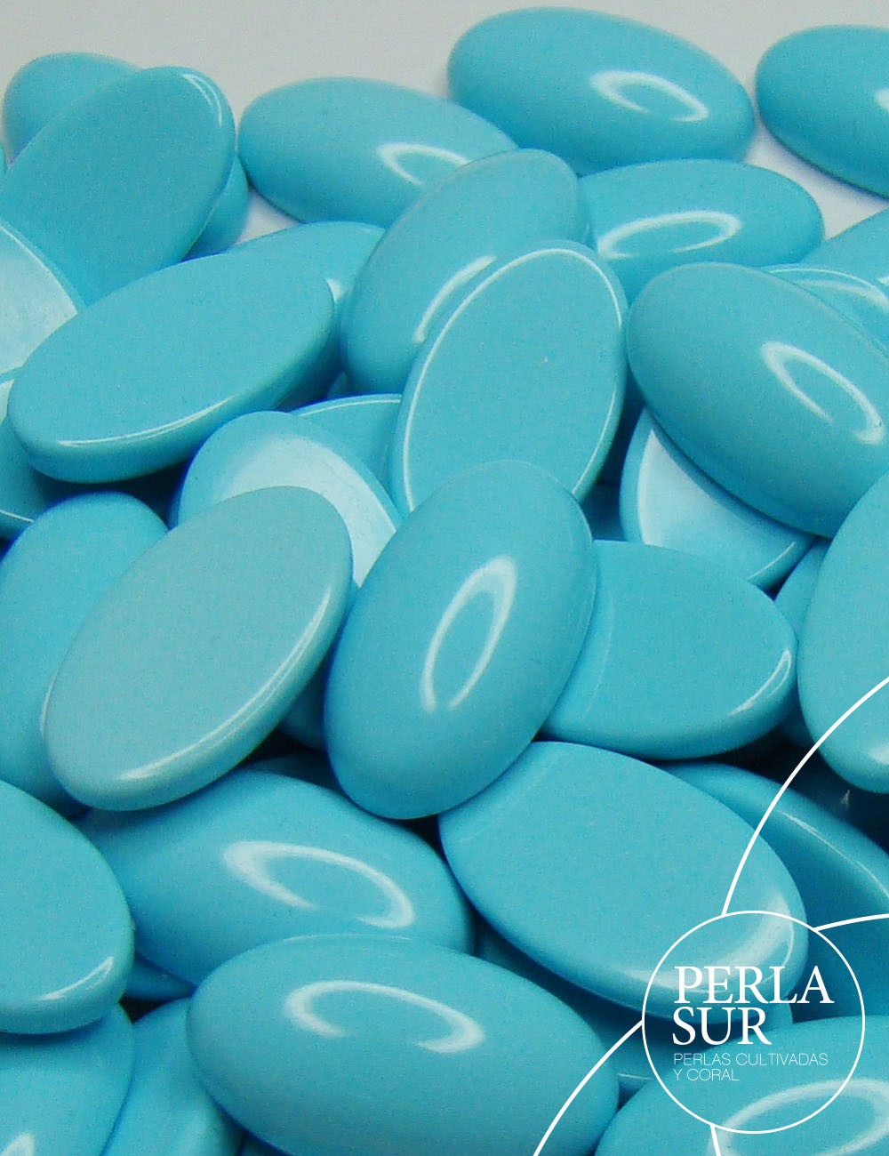 cabuchón oval 8x14mm turquesa reconstituída