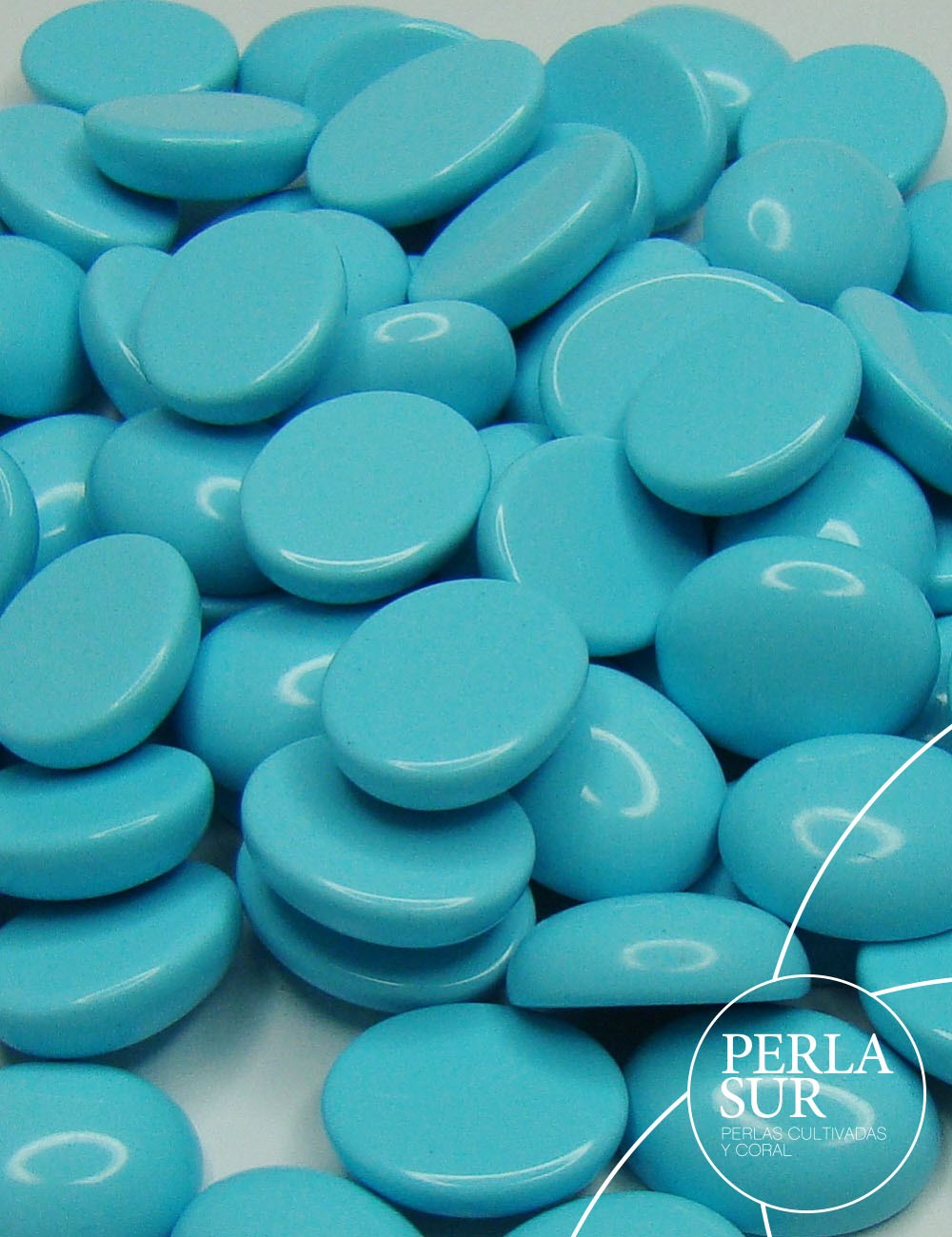 Cabuchón oval 9x11mm turquesa reconstituída