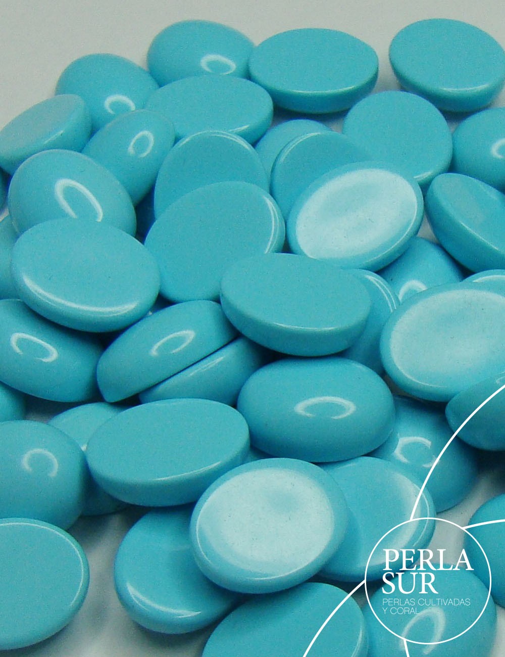 Cabuchón oval 8x10mm turquesa reconstituída