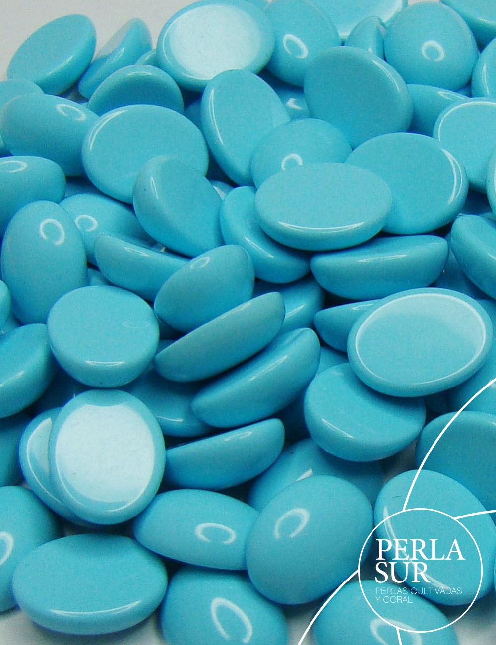 Cabuchón oval 7x9mm turquesa reconstituída