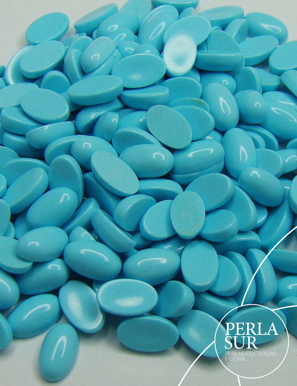 Cabuchón oval 3x5mm turquesa reconstituída