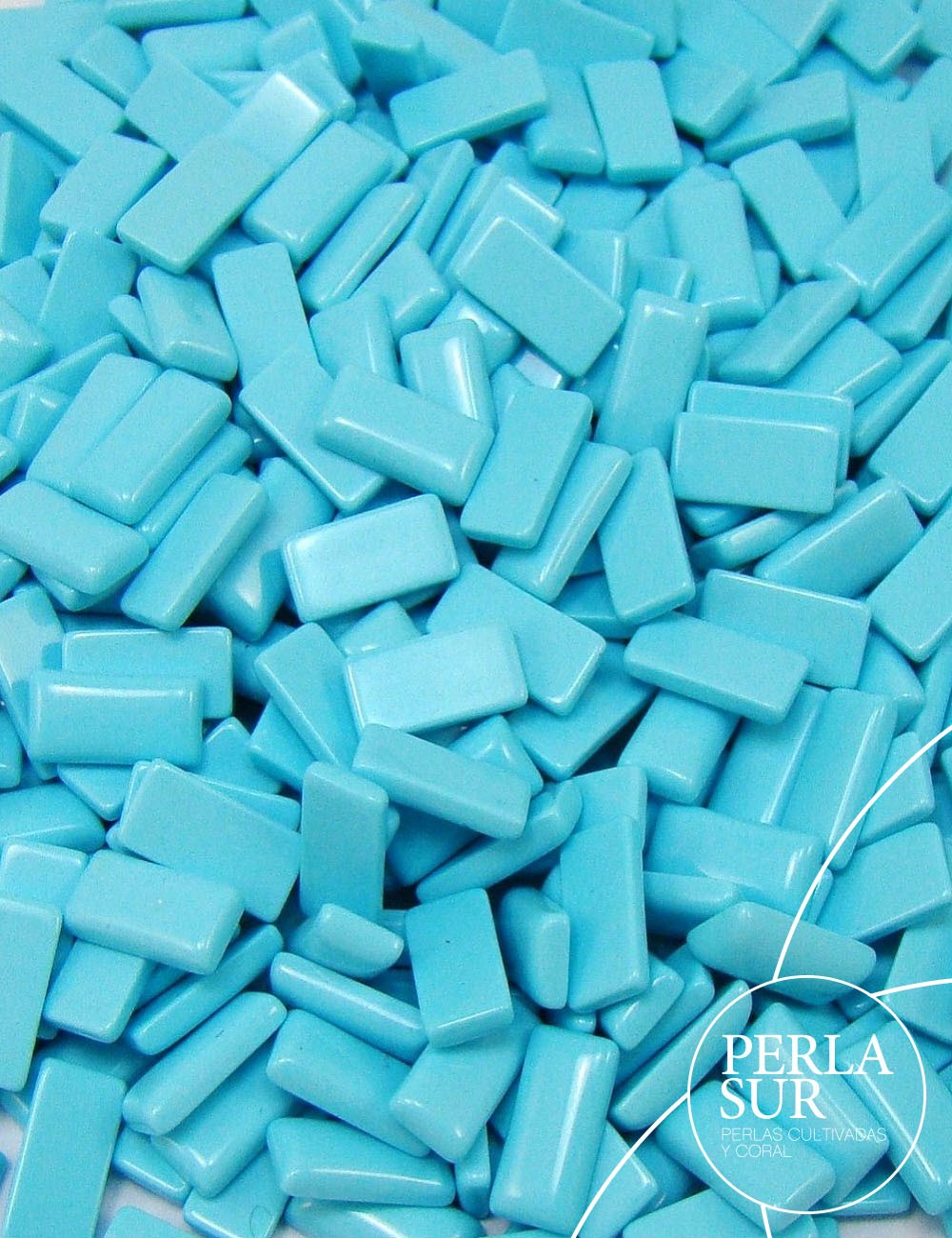 Cabuchón square 4x8mm turquesa reconstituída