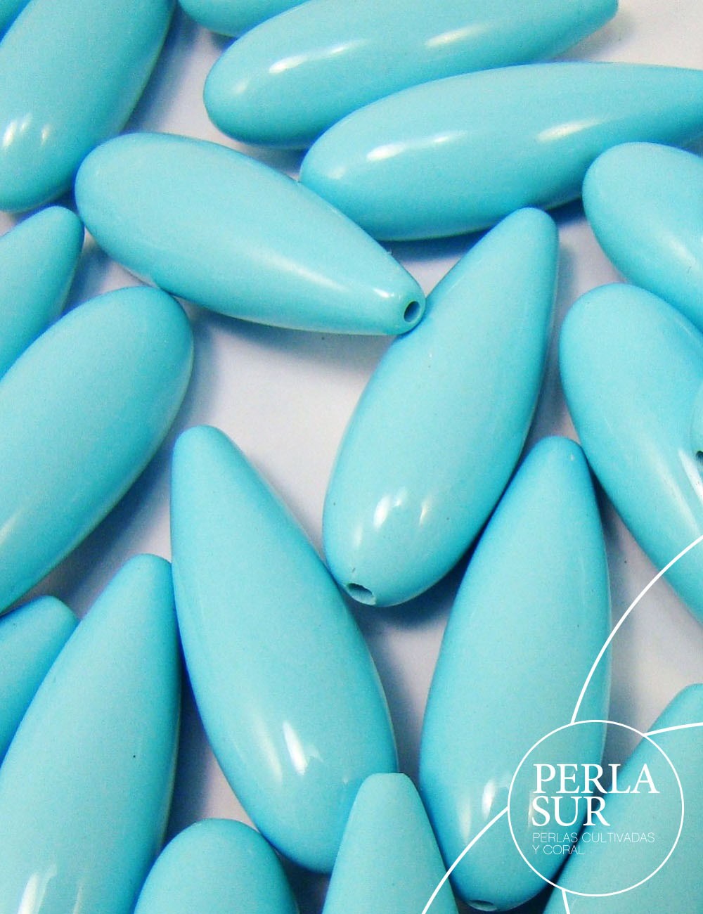 Perilla pasada 12x35mm turquesa