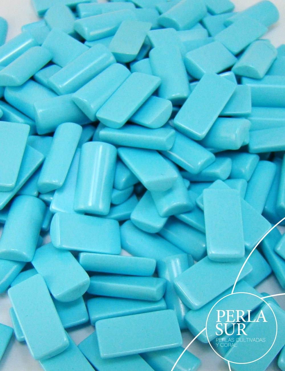 Medio Tubo 3x8mm Turquesa Reconstituída