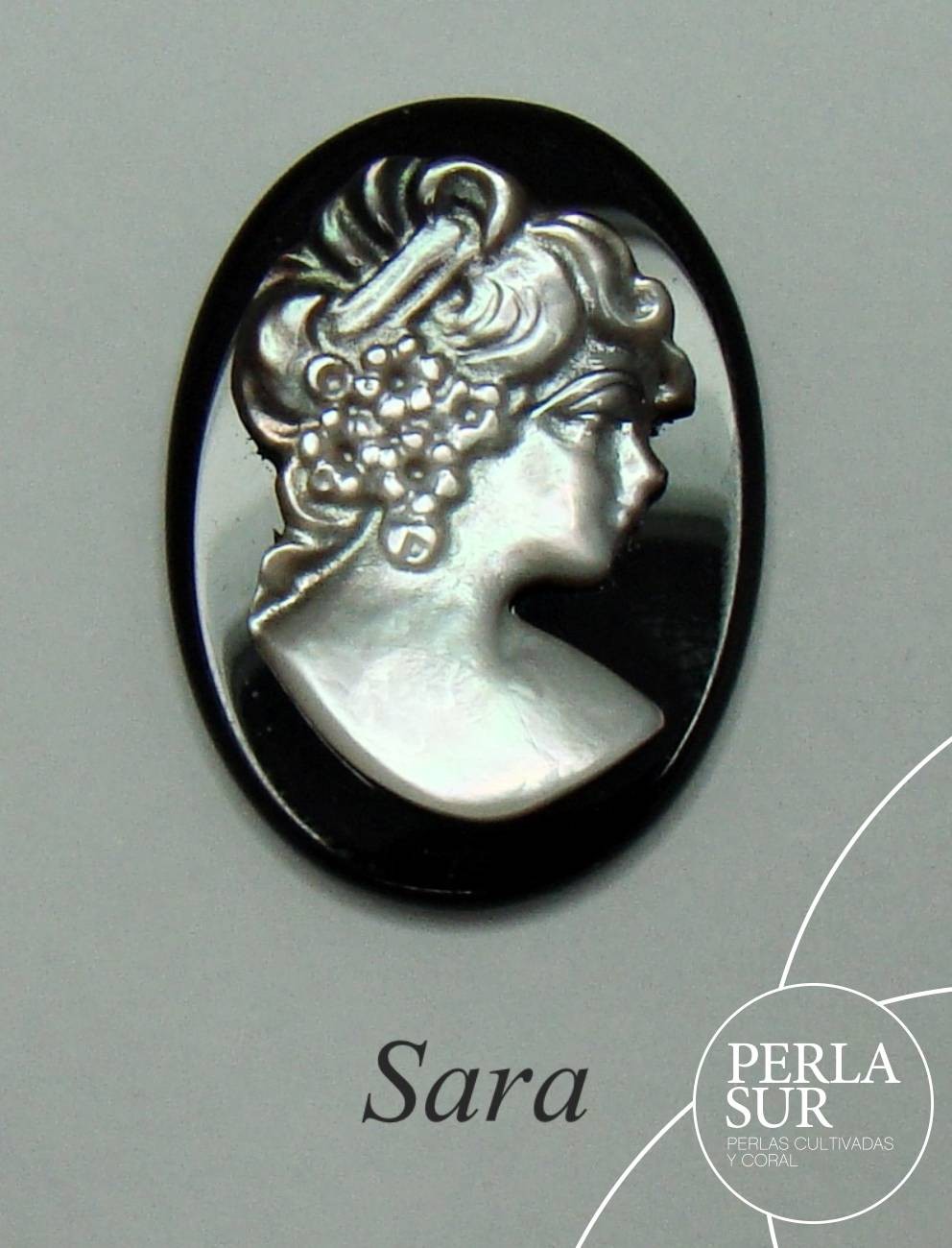 Sara 18x25mm Camafeo Nácar Tahití + Ónix