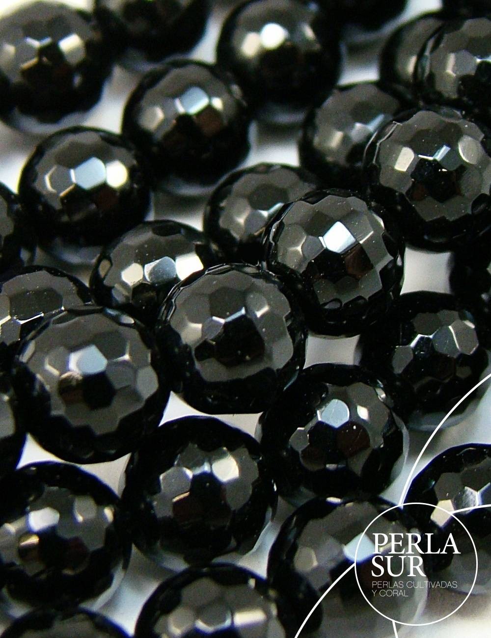 Hilo Bola 4mm Facet Ónix