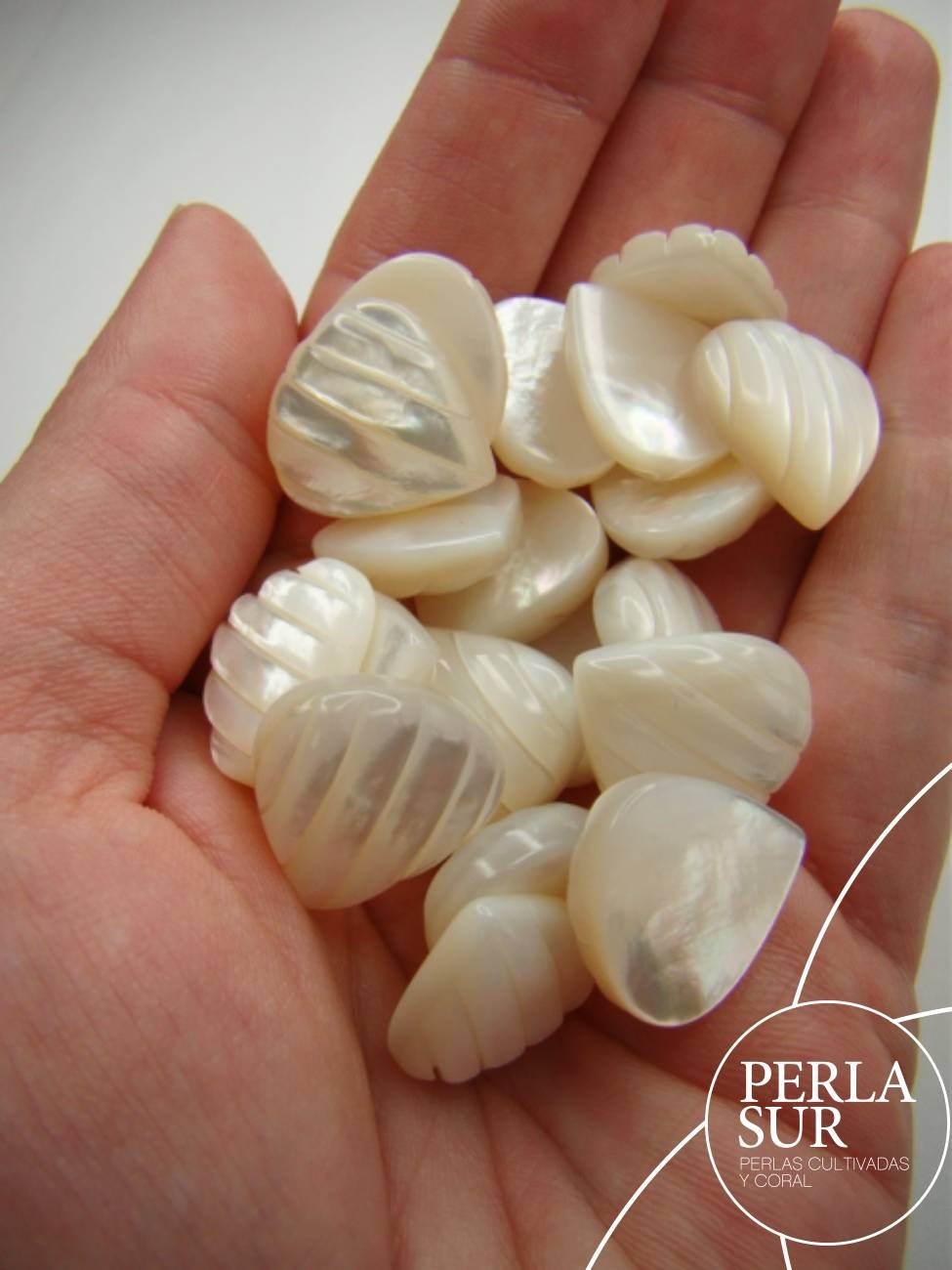 Cabujón 16'5x18mm Nácar Lágrima Gallón Vertical