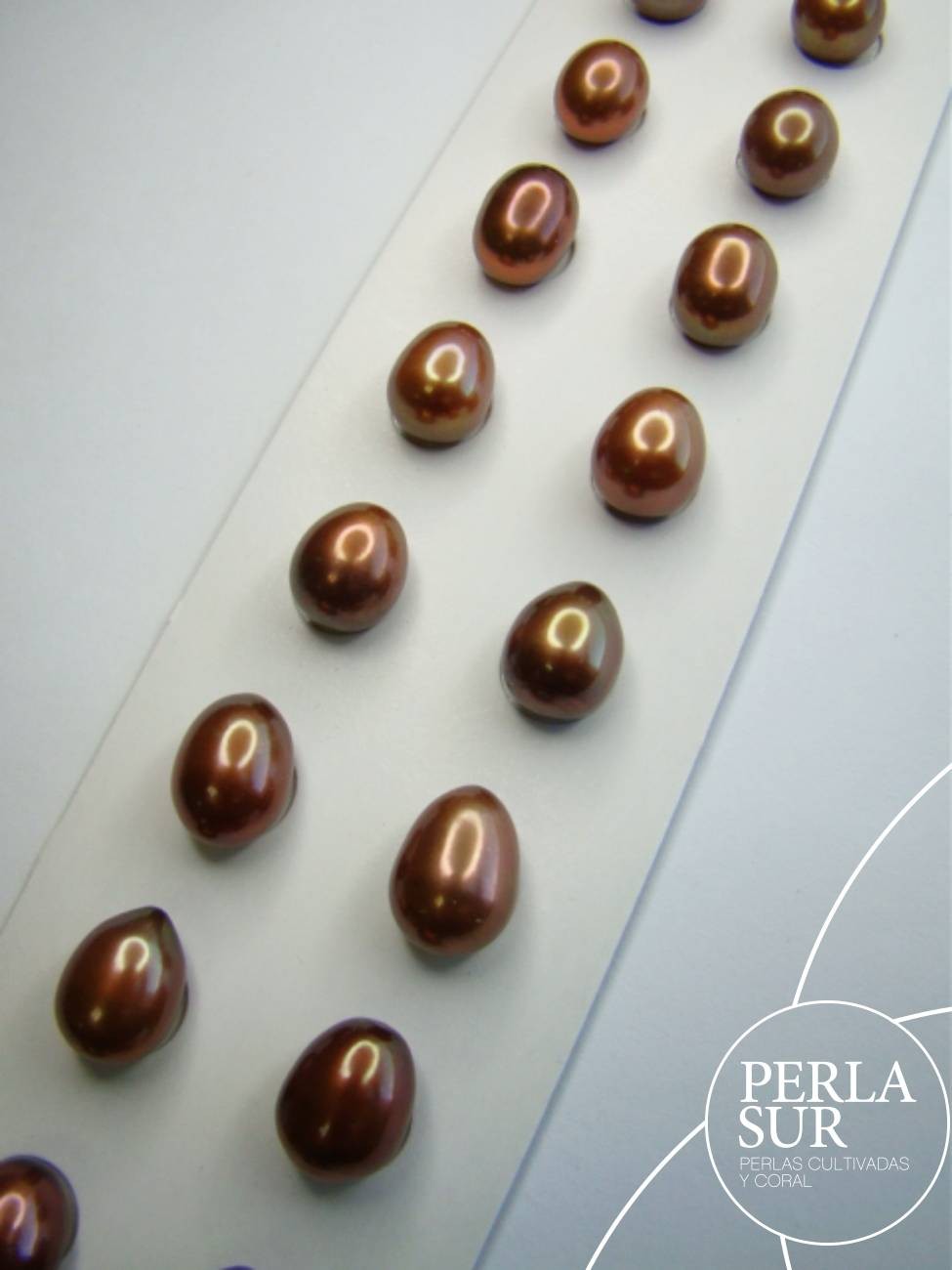 Pareja Perla 9-10mm Oval Bronce Chocolate SIN taladro