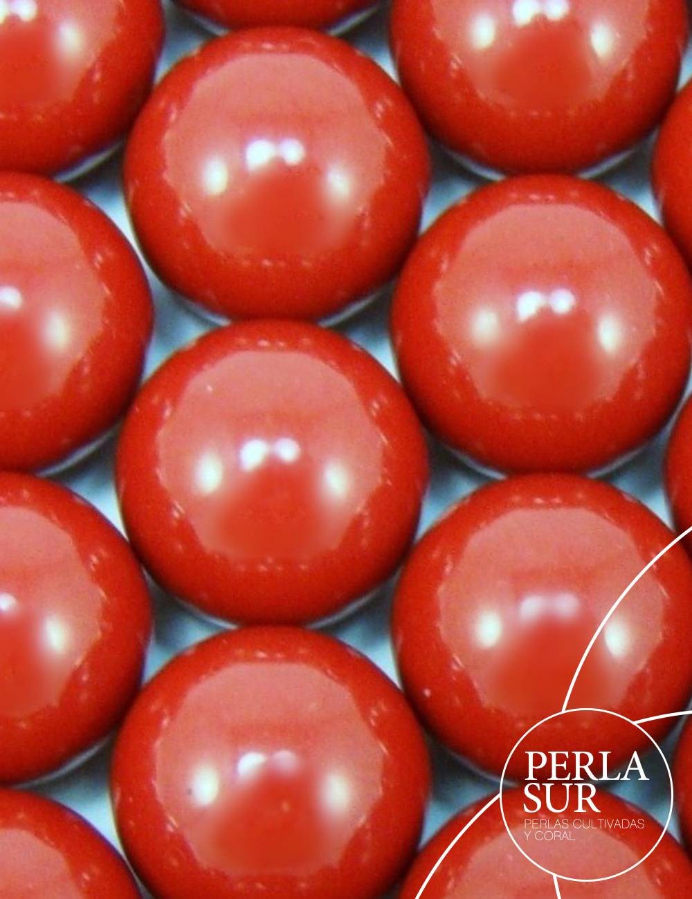 Bola 12mm entera coral sintético (rojo)