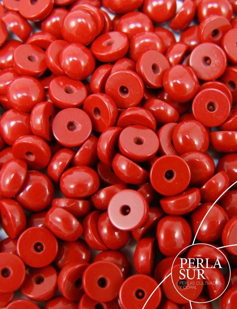 Botón 4'5mm 1/2t coral sintético (rojo)