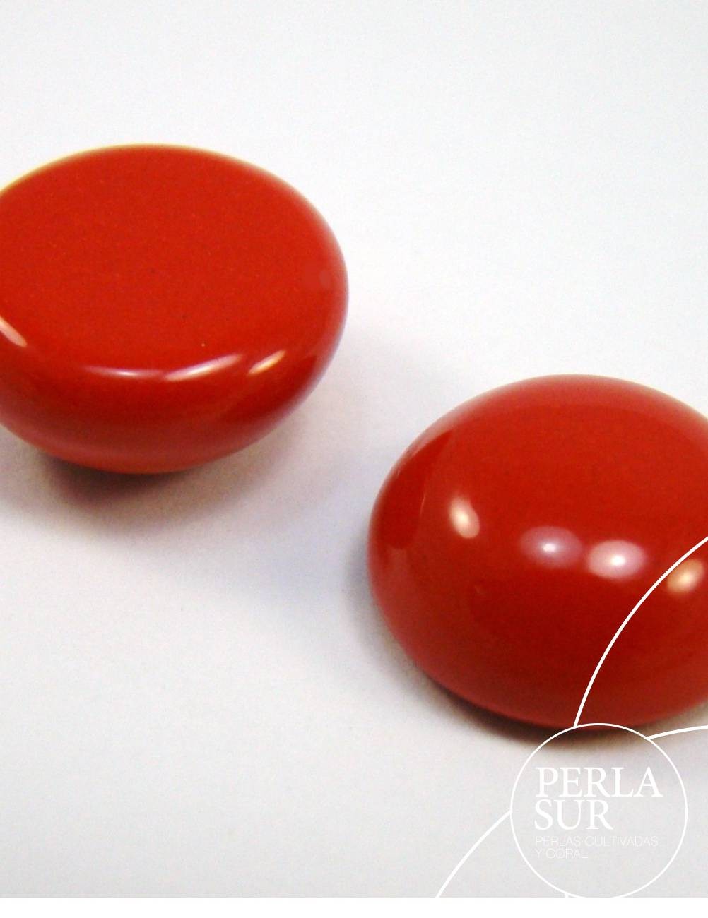 Botón 12mm sin taladro coral sintético (rojo)