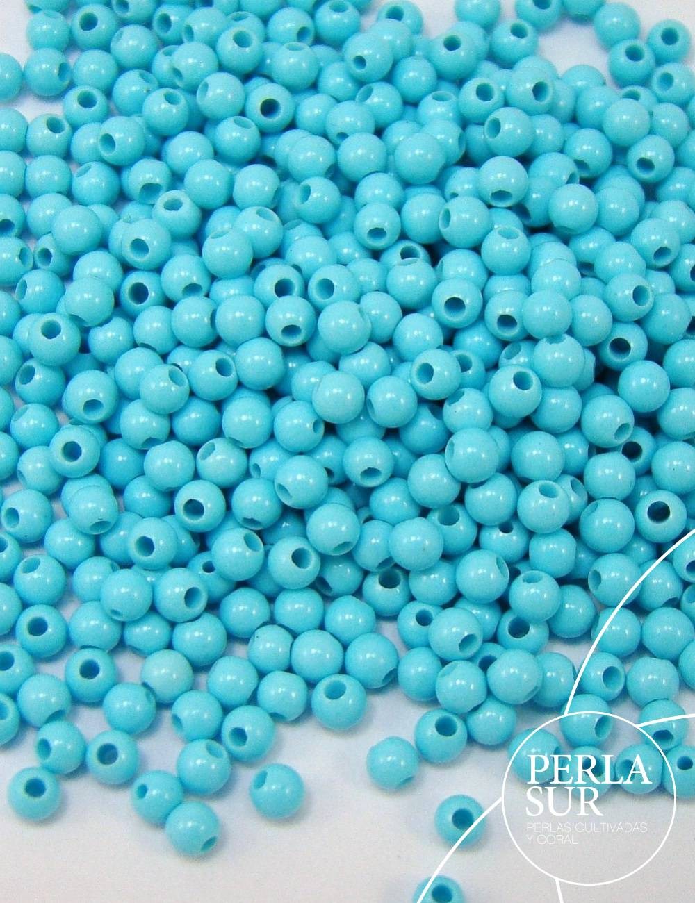 Bola Pasada 3mm Turquesa Reconstituída