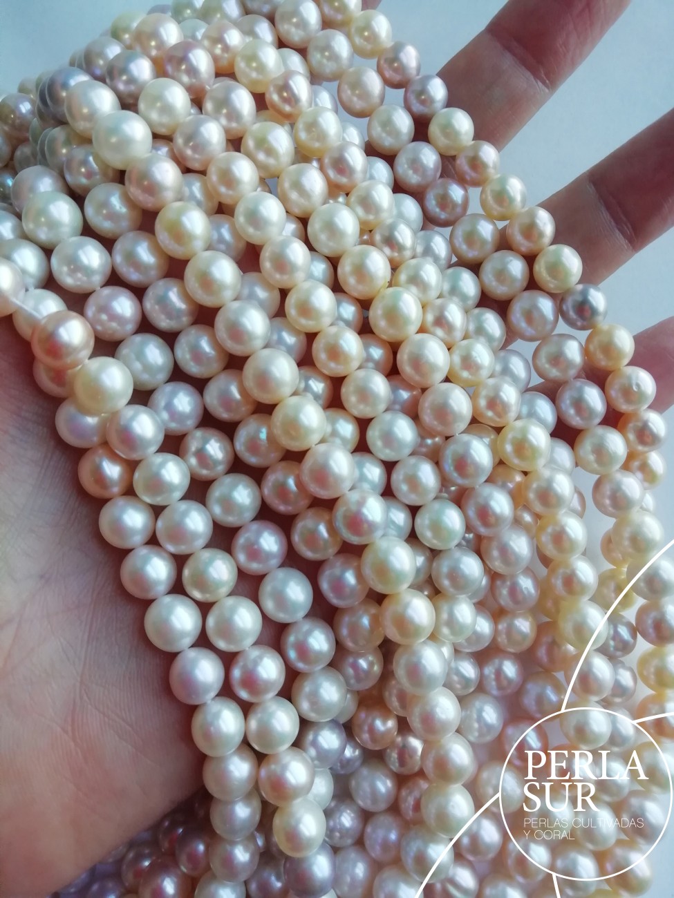 Hilo perla redonda 7-7'5mm Multicolor Natural