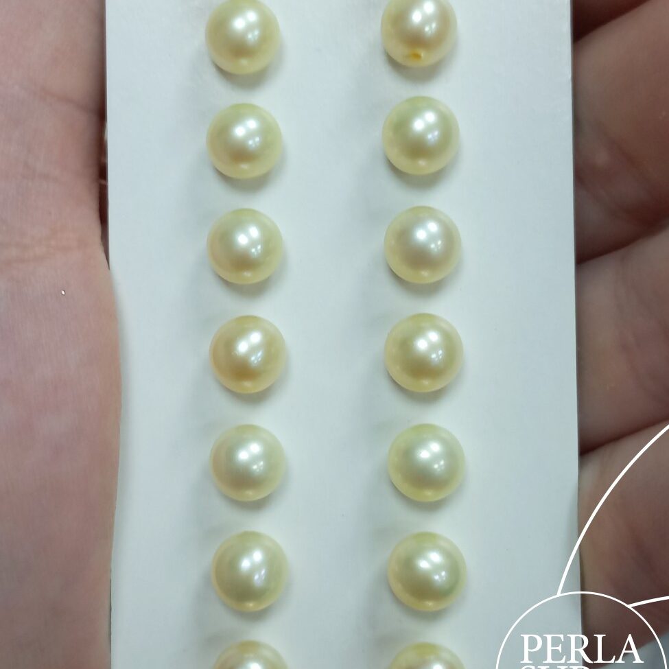 Pareja perla 1/2t 6'5-7mm Golden