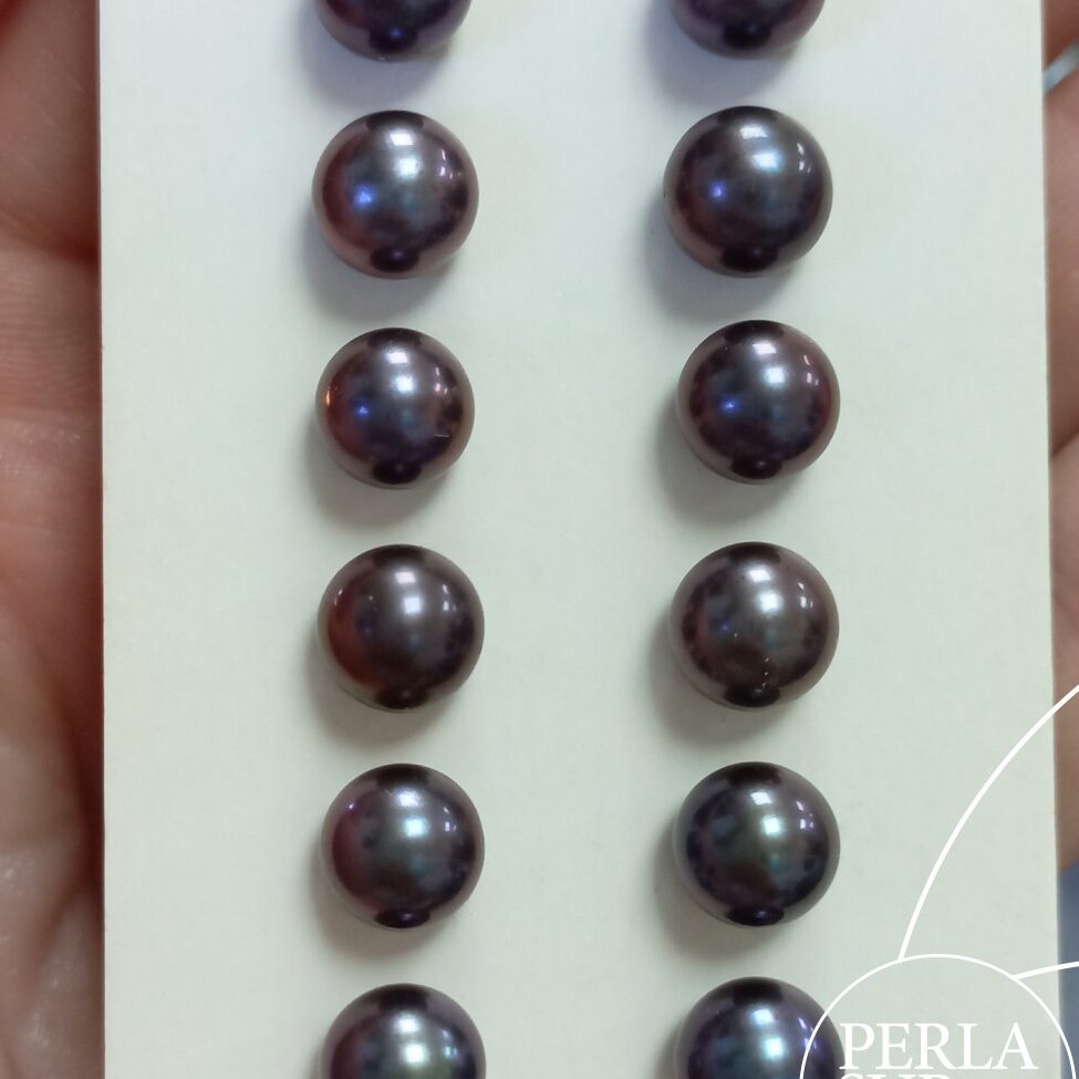 Pareja perla 1/2t 7-7'5mm azul peacock