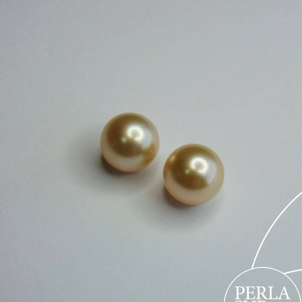 Par perla Aus. Golden 9-9'25mm redonda