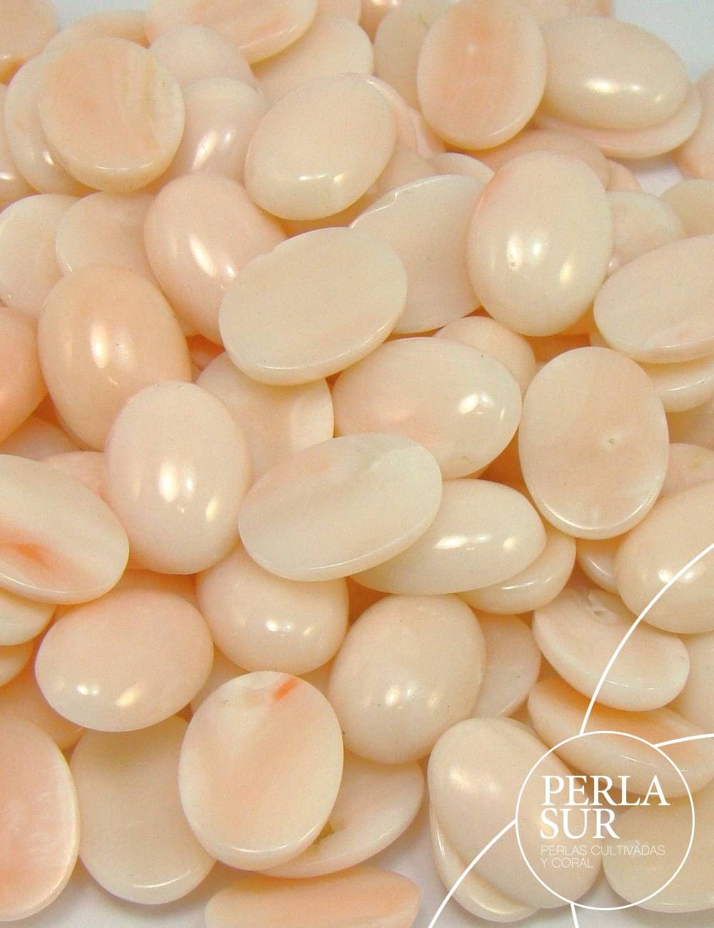 Cabujón 11x15mm Oval Coral Rosa