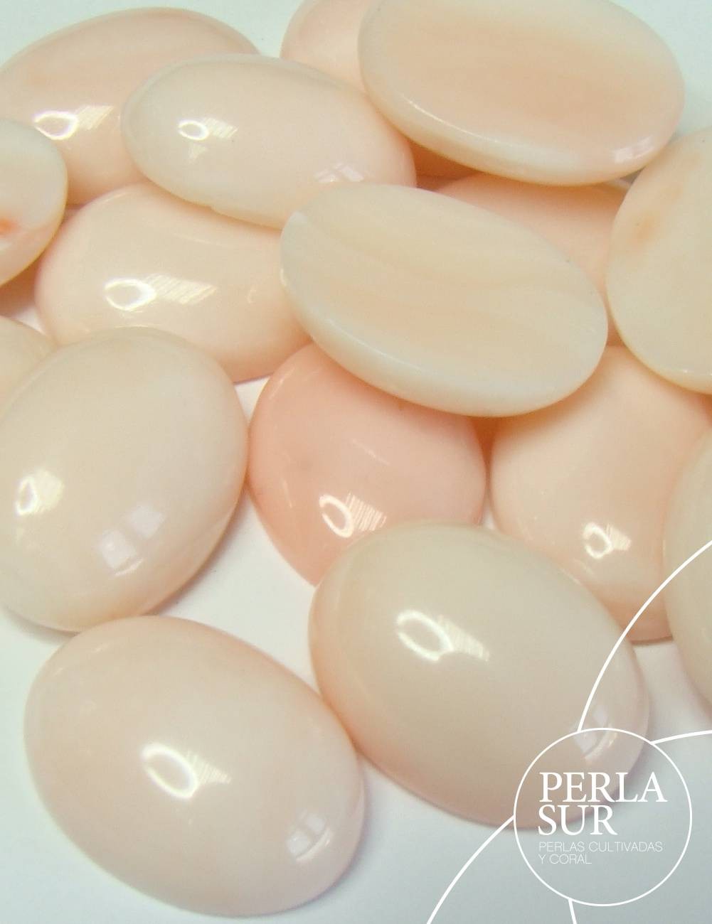 Cabujón 12x16mm Oval Coral Rosa