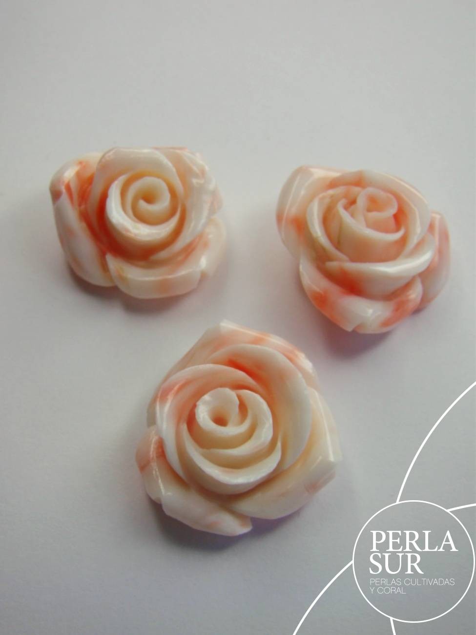 Trío Rosas 22mm Coral Rosa