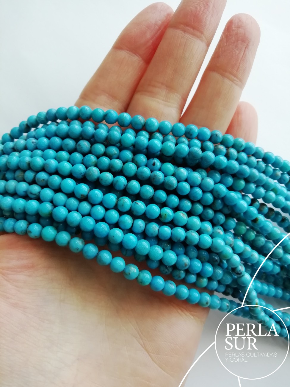 Hilo bola 4-4'5mm turquesa natural estabilizada