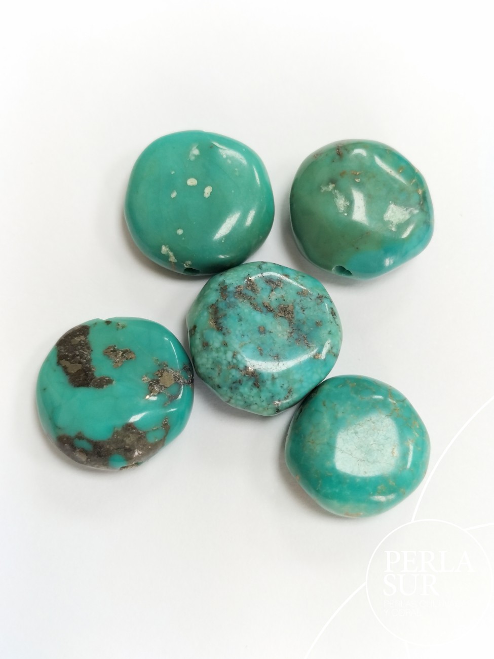 Disco 15mm pasado turquesa natural estab.