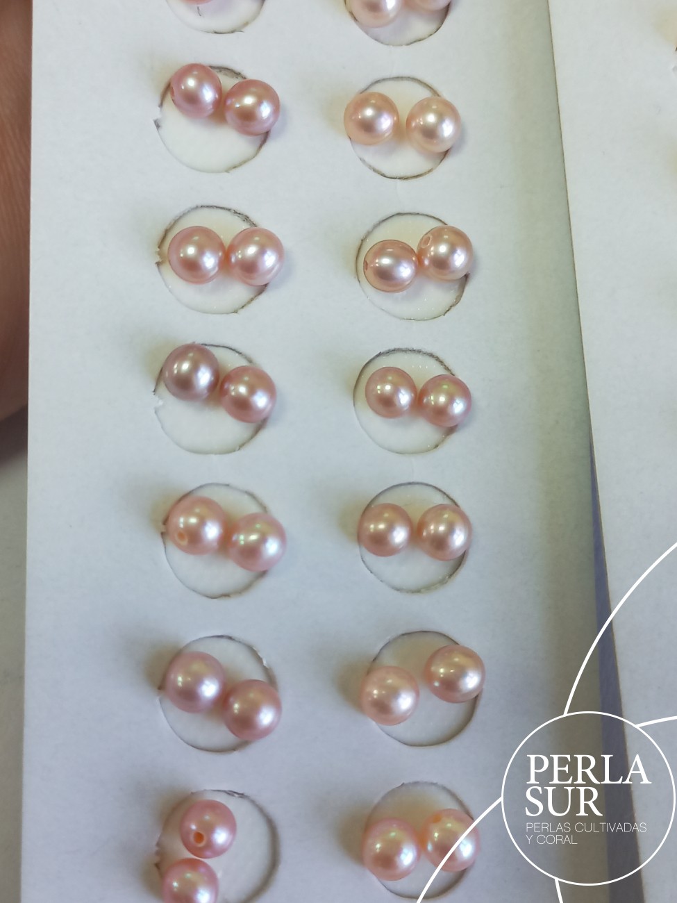 Pareja perla 1/2t 4'5-5mm Salmón y Rosada (CN)