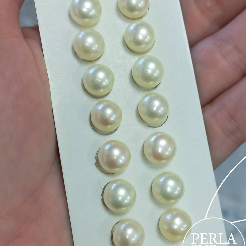 Pareja perla Botón Golden 9-9'5mm 1/2t